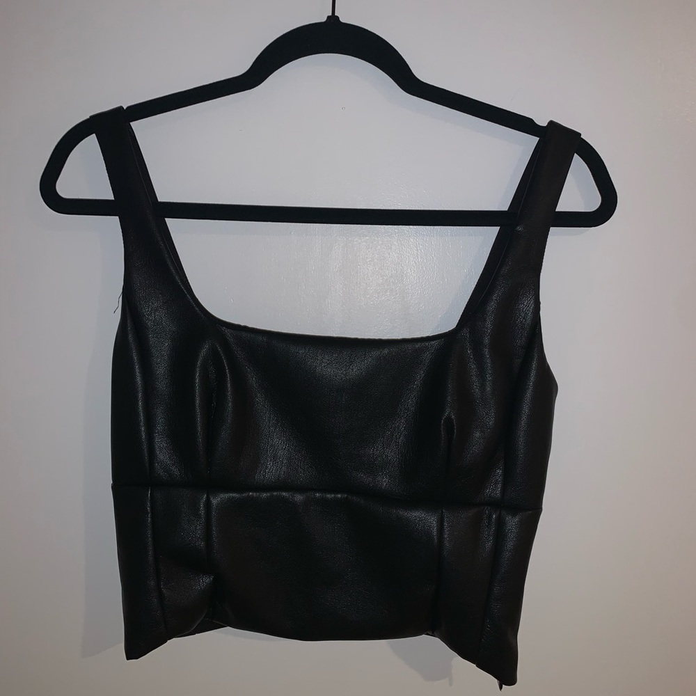Wilfred Vegan Leather Bustier Top